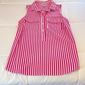 Banana Republic pink and white striped top. Size small.